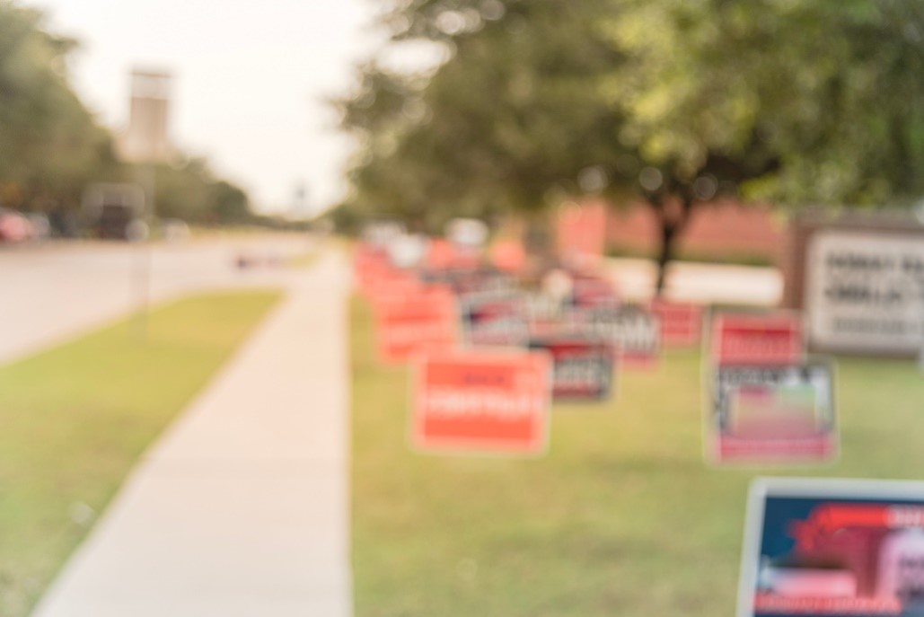 political signage on lawn